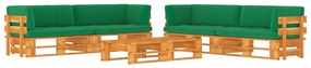 6 pcs conjunto lounge paletes pinho impregnado castanho mel