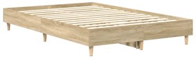 Estrutura de cama sem colchão 140x190 cm carvalho sonoma