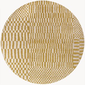 Tapete redondo lavável para interior e exterior Berber