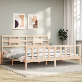 3192576 vidaXL Estrutura de cama com cabeceira 200x200 cm madeira maciça