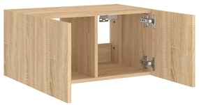 Móvel de parede p/ TV c/ luzes LED 60x35x31 cm carvalho sonoma