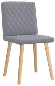 Cadeiras de jantar 2 pcs tecido cinzento-claro