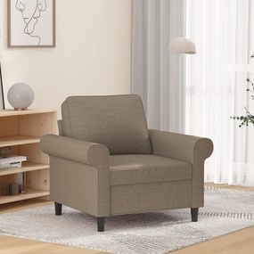 vidaXL Poltrona tecido 60 cm cinzento-acastanhado