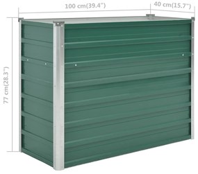 Canteiro elevado de jardim aço galvanizado 100x40x77 cm verde