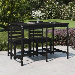 vidaXL Mesa de jardim 159,5x82,5x110 cm madeira de pinho maciça preto