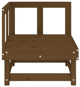 Sofás de canto p/ jardim 2pcs madeira pinho maciça castanho-mel