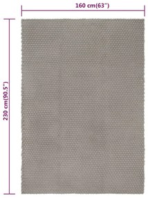 Tapete retangular 160x230 cm algodão cinza