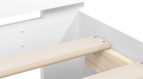 Estrutura cama c/ cabeceira 200x200 cm derivados madeira branco