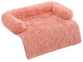 Cama para cães XL de pelúcia 110 x 95 x 18 cm cor-de-rosa