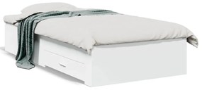 vidaXL Estrutura cama c/ gavetas 90x190 cm derivados de madeira branco
