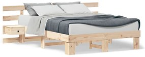 Estrutura da Cama Castanho 160 x 200 cm Madeira de pinho maciça