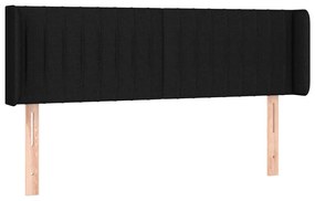 Cabeceira de cama c/ luzes LED tecido 147x16x78/88 cm preto