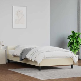 vidaXL Estrutura cama c/ cabeceira sem colchão 80x200 cm creme