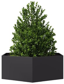 Vaso/floreira de jardim hexagonal 138x120x45 cm aço preto