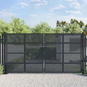 Portão de jardim 400x175 cm aço antracite
