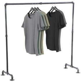 Cabideiro Jersey 55 x 120 x 150 Prateado