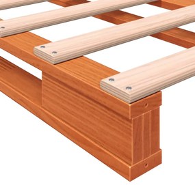 Cama de paletes 180x200 cm madeira pinho maciça castanho cera