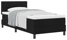 Cama Box com Colchão Preta 90x200 cm Tecido