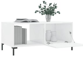 Mesa de centro 90x50x40 cm madeira processada branco brilhante