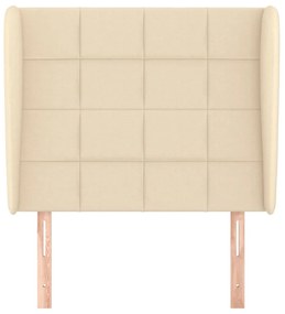 Cabeceira de cama c/ abas tecido 93x23x118/128 cm creme