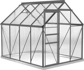 Outsunny Estufa de Jardim 4,8 m² em Policarbonato com Base e Claraboia Regulável 1,90x2,53x1,99 m | Aosom Portugal