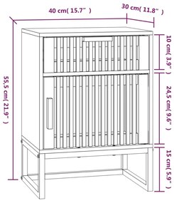 Mesas cabeceira 2 pcs 40x30x55,5 cm deriv. madeira/ferro branco