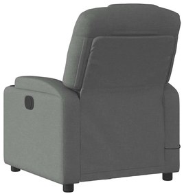 Poltrona de massagens reclinável tecido cinzento-escuro