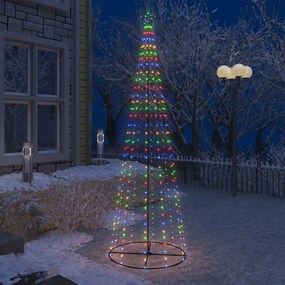 vidaXL Árvore de Natal em cone 330 luzes LED multicor 100x300cm