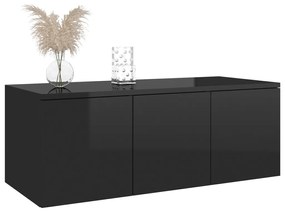 Móvel de TV 80x34x30 cm derivados de madeira preto brilhante
