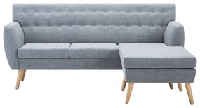 Sofá Amanda Chaise Longue - De 3 Lugares - Cor Cinzento Claro - 171,5x