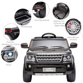 HOMCOM Carro Elétrico para Crianças acima de 3 Anos com Licença de Land Rover Controle Remoto Bateria de 12V e 2 Motores Velocidade de 3-5 km / h 102,5x69x55,4 cm preto