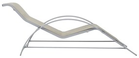 Espreguiçadeiras com mesa 2 pcs alumínio cor creme