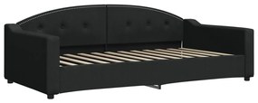 Sofá-cama com gavetão 100x200 cm tecido preto