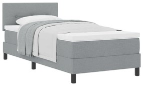 Cama Box Spring com Colchão Cinza Claro 100x200 cm Tecido
