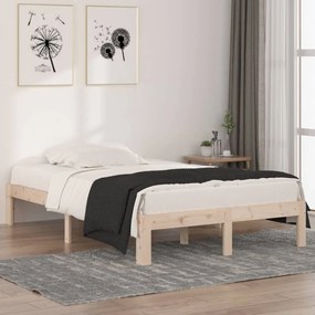 vidaXL Estrutura de cama pequena casal 120x190 cm pinho maciço
