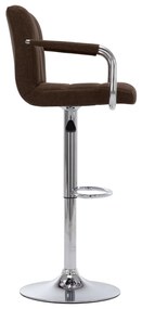 Bancos de bar 2 pcs tecido castanho