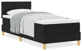 Cama Box Spring com Colchão Preto 80x200 cm Tecido