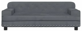 Sofá infantil 90x53x30 cm veludo cinzento-escuro