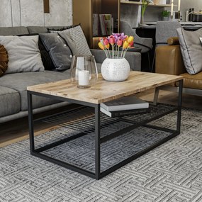 Mesa de Centro Asude – PineBlack – 95x42x55 cm