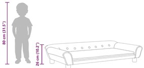 Sofá infantil 100x50x26 cm veludo cinzento-claro