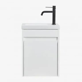 Conjunto De Móvel De Casa De Banho Madeira Com Lavatório Integrado Narek Branco & Sem Espelho & Preto ↑20 Cm Com - Sklum