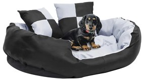 vidaXL Almofadão p/ cães reversível e lavável 85x70x20 cm cinza/preto