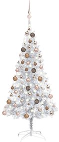 vidaXL Árvore Natal artificial pré-iluminada c/bola 150cm PET prateado
