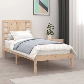 vidaXL Estrutura de cama solteiro 90x190 cm madeira maciça