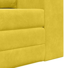 Sofá-camas de chão 2 em 1 Amarelo 148x71x83 cm Veludo