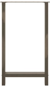 Pés de mesa de bar em aço natural, 2 peças, 60x(100-101) cm, aço