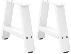 vidaXL Pés para mesa de centro em formato A, 2 peças, branco, 40x(30-31) cm, aço