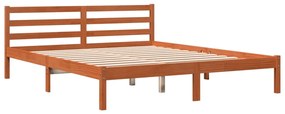 Cama sem colchão 180x200 cm pinho maciço castanho-mel