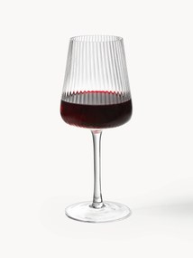 Copos de vinho tinto artesanais canelados Cami, conjunto de 4