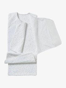 Agora -15%: Cobertor para swaddling, tamanho 2 da Verbaudet branco claro estampado
